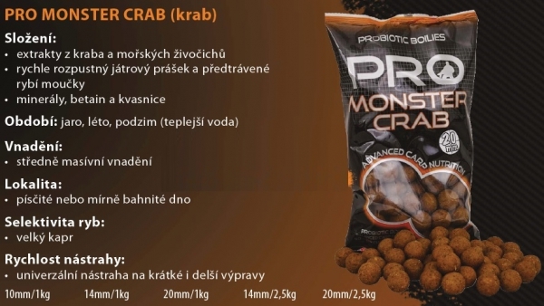 Boilies STARBAITS Probiotic Monster Crab 800g 14mm